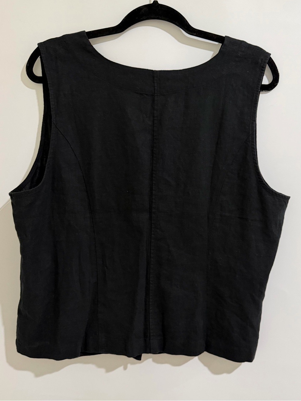 Madewell Chantelle Linen Blend Top In True Black